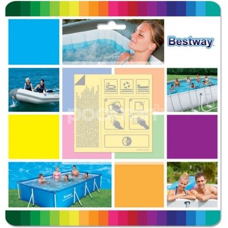 Sada Bestway® 62091, na opravu bazéna a nafukovačiek, 10 ks, 65x65 mm